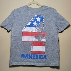 Gray Kids T-Shirt with American Flag Design